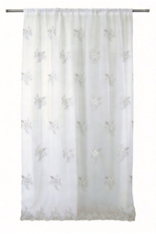 Rideau Transparent Brodé - Castrina - White - 140x280cm