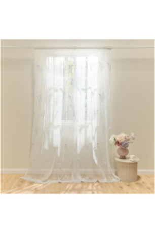 Rideau Transparent Brodé - Castrina - White - 140x280cm