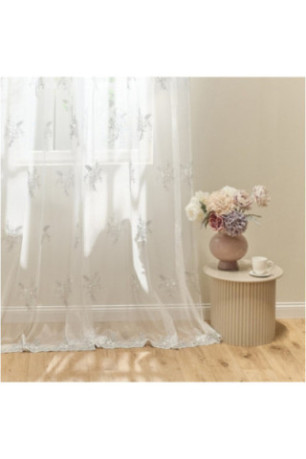 Rideau Transparent Brodé - Castrina - White - 140x280cm