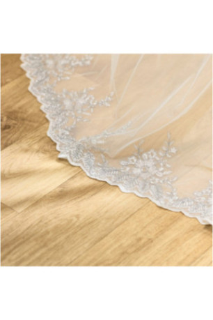 Rideau Transparent Brodé - Castrina - White - 140x280cm