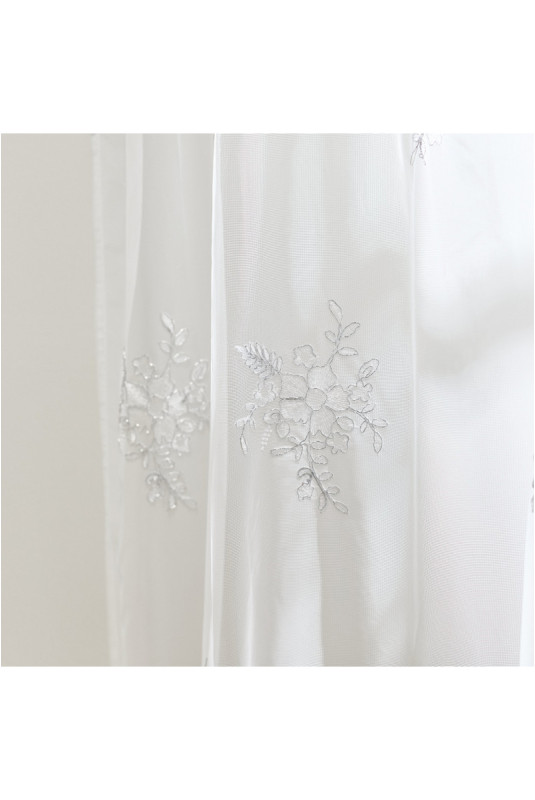 Rideau Transparent Brodé - Castrina - White - 140x280cm