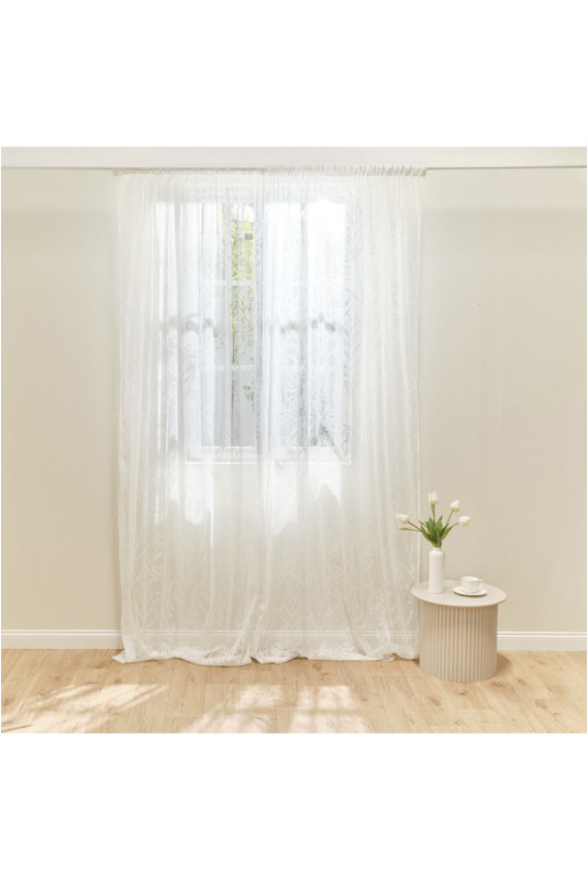 Rideau Transparent Brodé - Toscara - White - 140x280cm