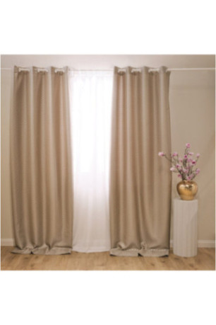 Rideau Jacquard - Tokyra - Light Beige - 140x280cm