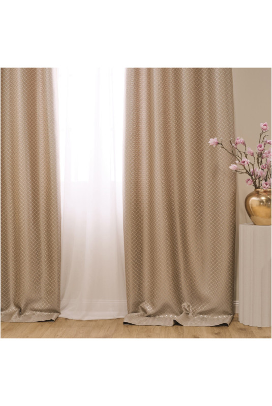 Rideau Jacquard - Tokyra - Light Beige - 140x280cm