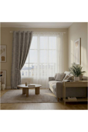 Rideau Transparent Brodé - Frank - Silver - 140x250cm