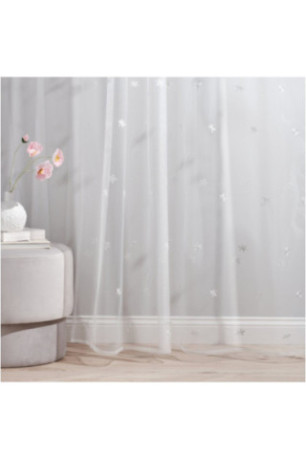 Rideau Transparent Brodé - Nestia - Silver - 140x250cm