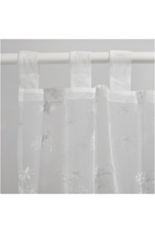 Rideau Transparent Brodé - Nestia - Silver - 140x250cm