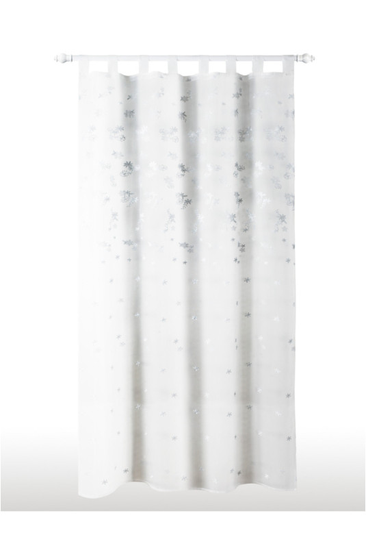 Rideau Transparent Brodé - Nestia - Silver - 140x250cm