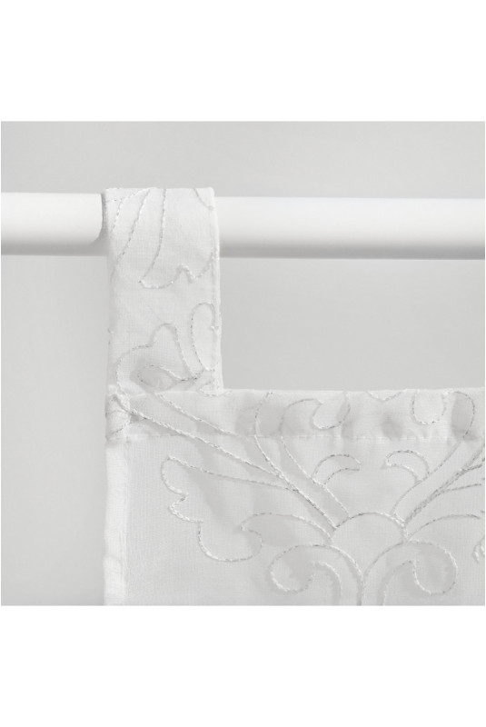 Rideau Transparent Brodé - Zubira - Silver - 140x250cm