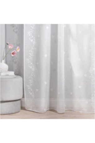 Rideau Transparent Brodé - Lucca - White - 140x250cm