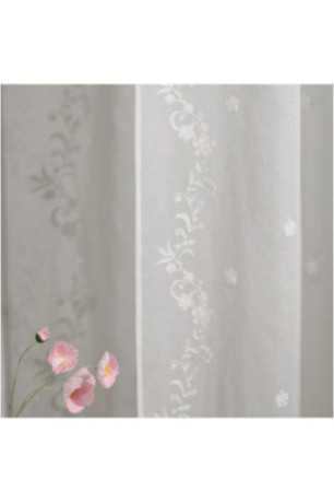 Rideau Transparent Brodé - Lucca - White - 140x250cm