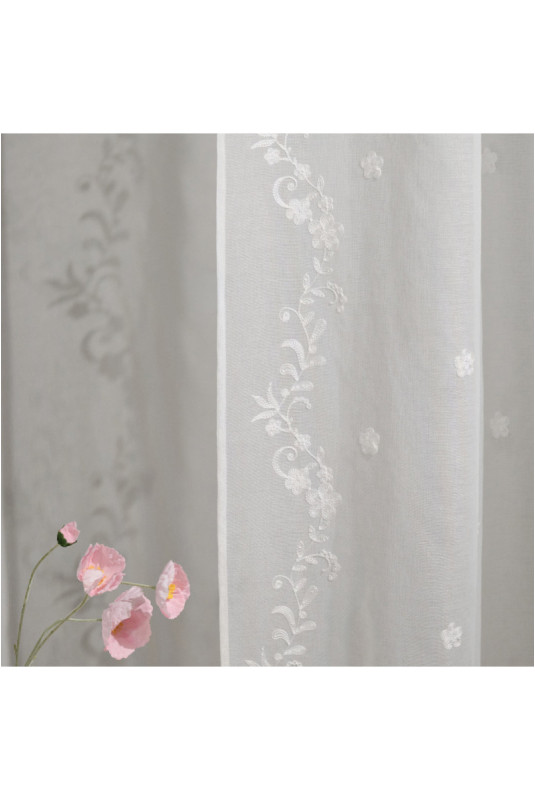 Rideau Transparent Brodé - Lucca - White - 140x250cm