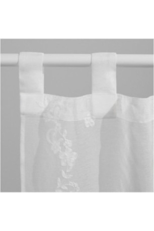 Rideau Transparent Brodé - Lucca - White - 140x250cm