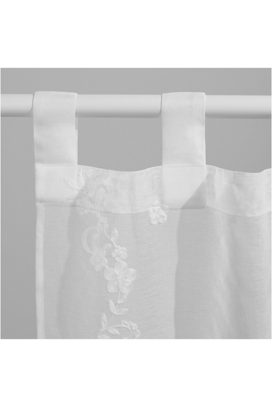 Rideau Transparent Brodé - Lucca - White - 140x250cm