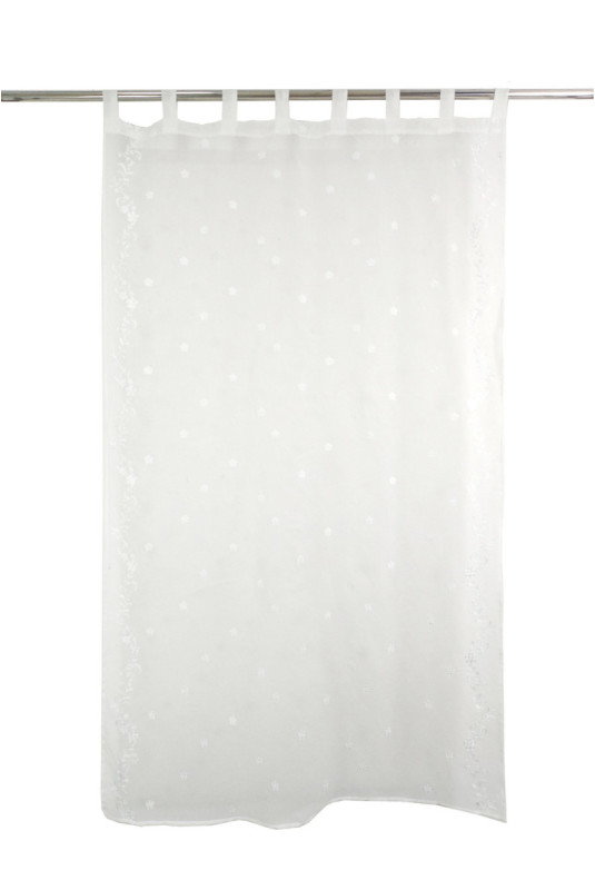 Rideau Transparent Brodé - Lucca - White - 140x250cm