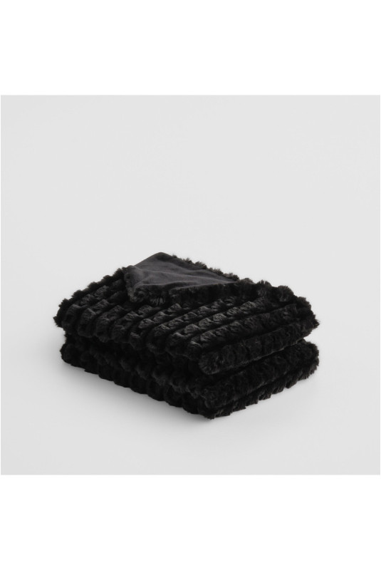 Couverture En Fourrure Unie - Papetteria - Black