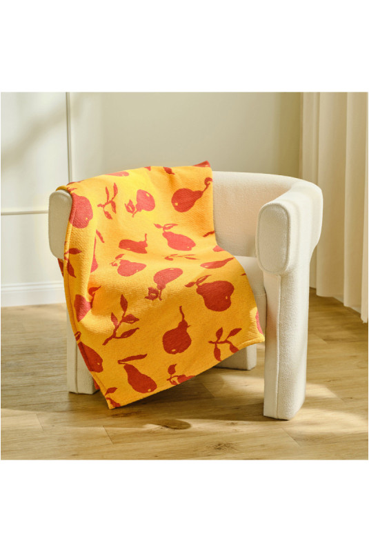 Couverture Unie Jacquard - Pantata - Orange