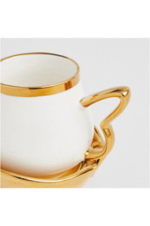 Tasse Avec Sous-Tasse - Swan - Gold