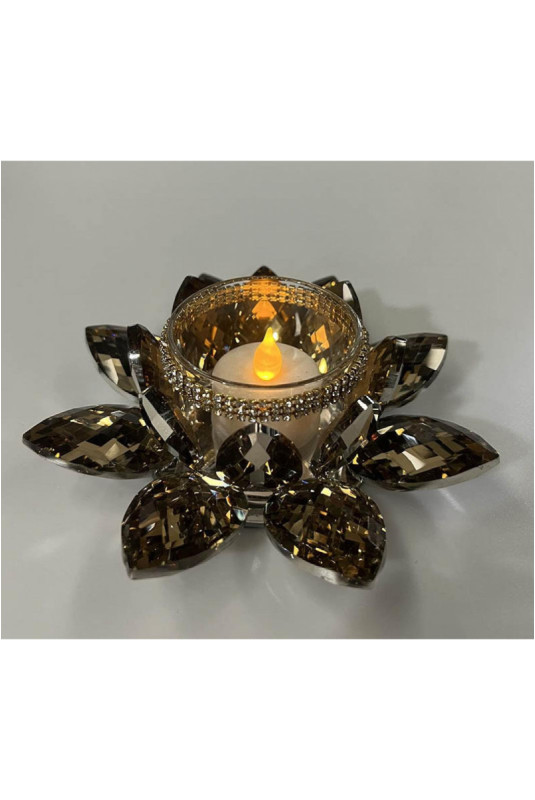 Porte-Bougie - Cristal Shine Diamon - Light Brown
