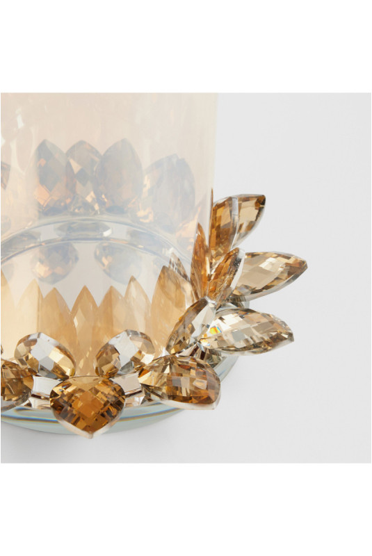 Porte-Bougie - Cristal Shine Glass - Gold