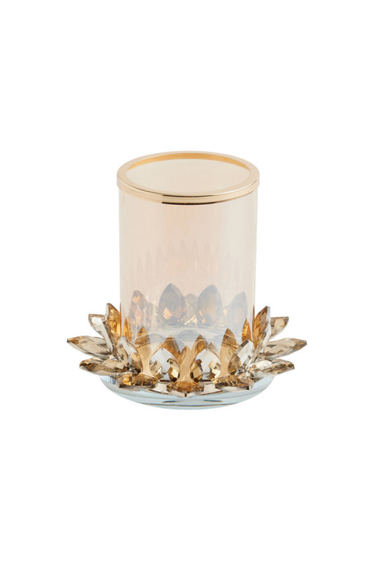 Porte-Bougie - Cristal Shine Glass - Gold