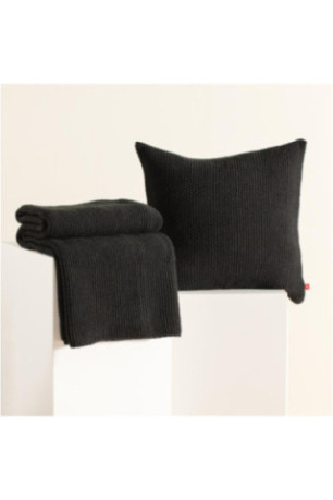 Housse De Coussin Solide - Zaldar - Black - 45x45cm