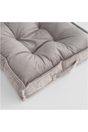 Coussin De Chaise En Velours - Leila - Grey - 40x40x7cm