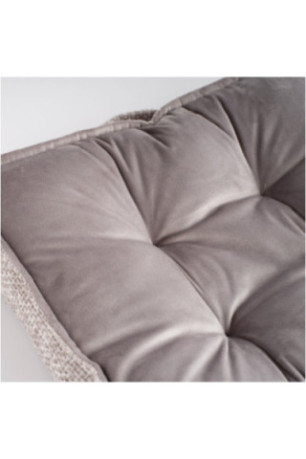 Coussin De Chaise En Velours - Leila - Grey - 40x40x7cm