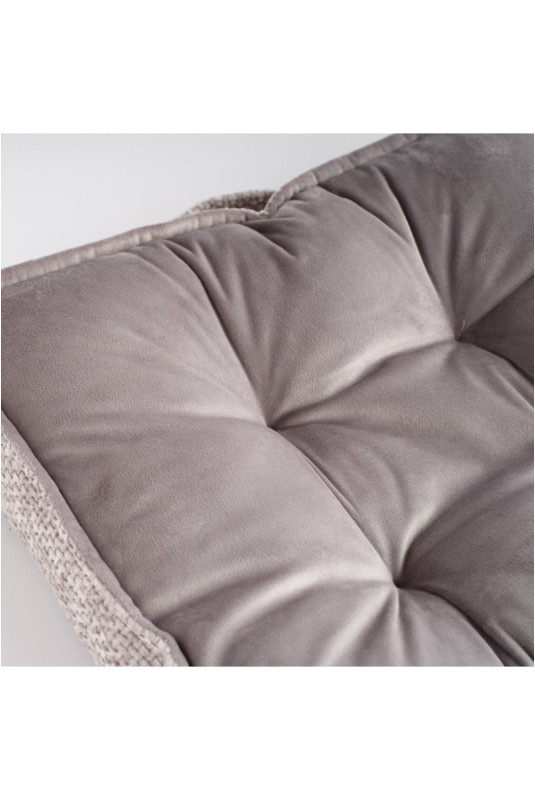Coussin De Chaise En Velours - Leila - Grey - 40x40x7cm