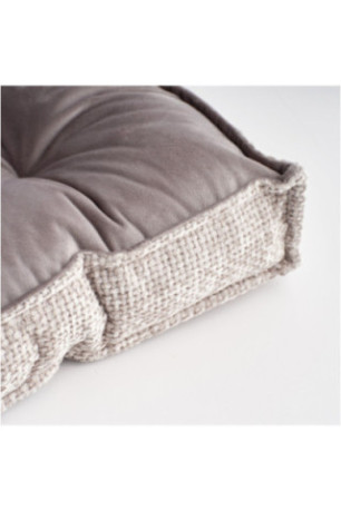 Coussin De Chaise En Velours - Leila - Grey - 40x40x7cm