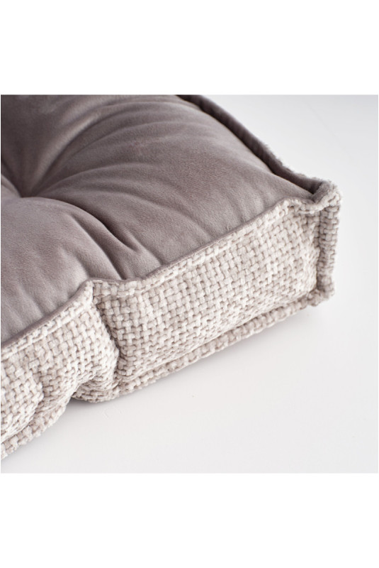 Coussin De Chaise En Velours - Leila - Grey - 40x40x7cm
