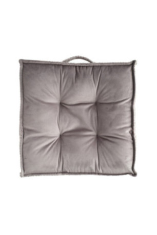 Coussin De Chaise En Velours - Leila - Grey - 40x40x7cm