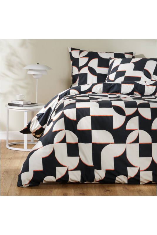 Parure de lit En Coton - Finezo - Black - 200x220cm