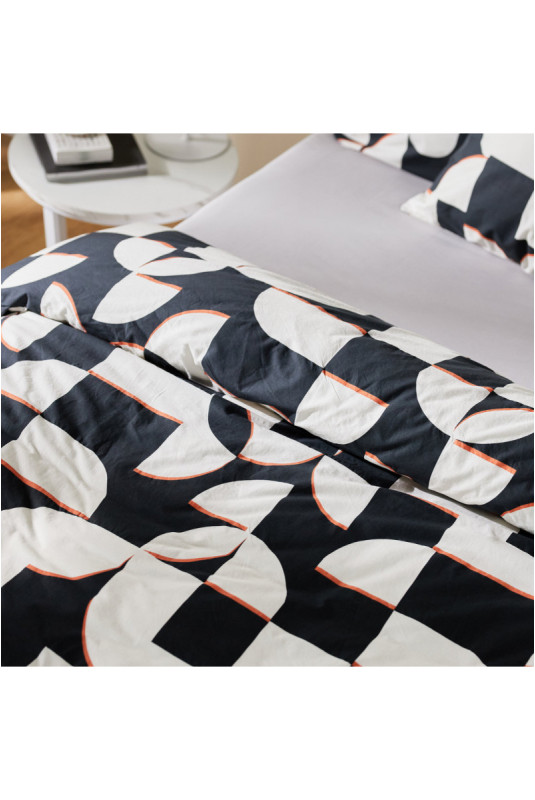 Parure de lit En Coton - Finezo - Black - 200x220cm