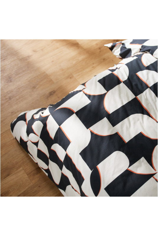 Parure de lit En Coton - Finezo - Black - 200x220cm