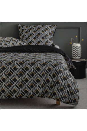 Parure de lit En Satin De Coton - Freder - Black - 200x220cm