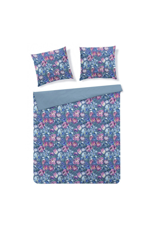 Parure de lit En Microfibre - Liler - Blue - 200x220cm