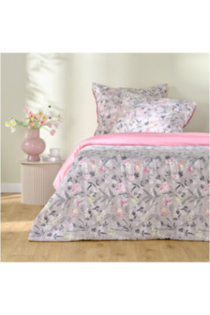 Parure de lit En Satin De Coton - Lirka - Grey - 200x220cm