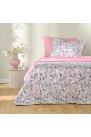 Parure de lit En Satin De Coton - Lirka - Grey - 200x220cm