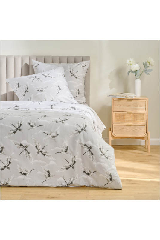 Parure de lit En Satin De Coton - Cranesi - Grey - 200x220cm