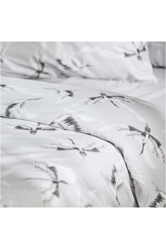 Parure de lit En Satin De Coton - Cranesi - Grey - 200x220cm