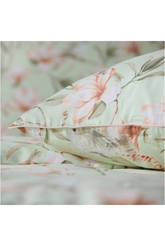 Parure de lit En Satin De Coton Avec Passeplement - Majia - Light Turquoise - 200x220cm