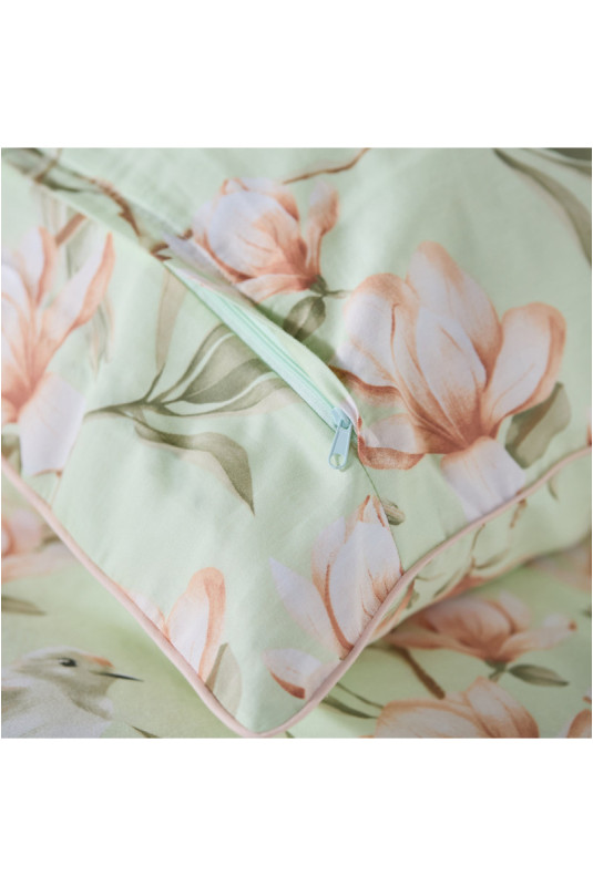 Parure de lit En Satin De Coton Avec Passeplement - Majia - Light Turquoise - 200x220cm