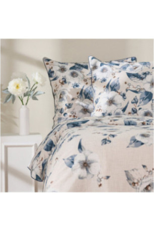 Parure de lit En Satin De Coton Avec Passeplement - Ondelle - Ecru - 200x220cm