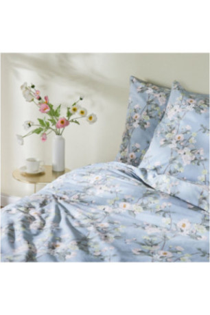 Parure de lit En Coton - Ladama - Light Blue - 160x200cm