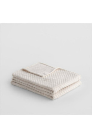Couverture Unie Jacquard - Zefio - Cream - 150x200cm