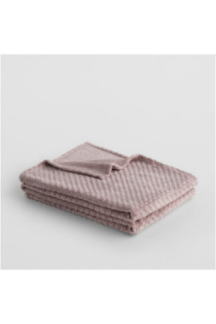 Couverture Unie Jacquard - Zefio - Powder Pink - 150x200cm
