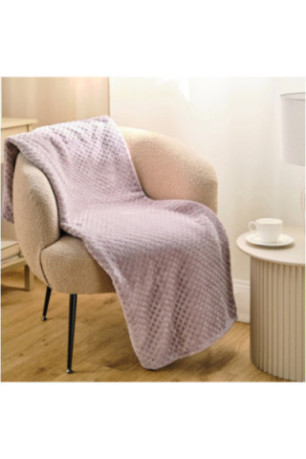Couverture Unie Jacquard - Zefio - Powder Pink - 150x200cm