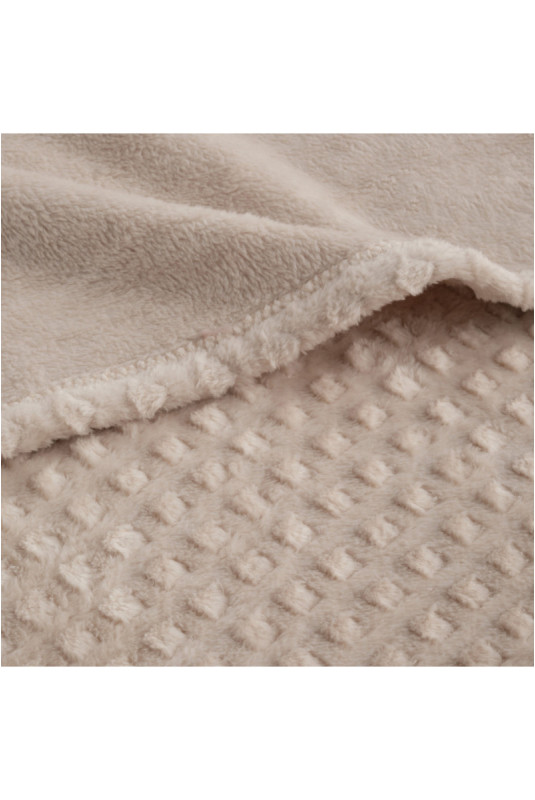 Couverture Unie Jacquard - Zefio - Light Beige - 150x200cm