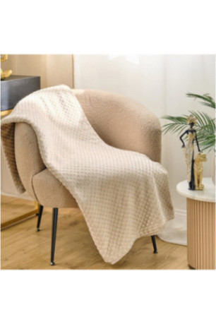 Couverture Unie Jacquard - Zefio - Light Beige - 150x200cm